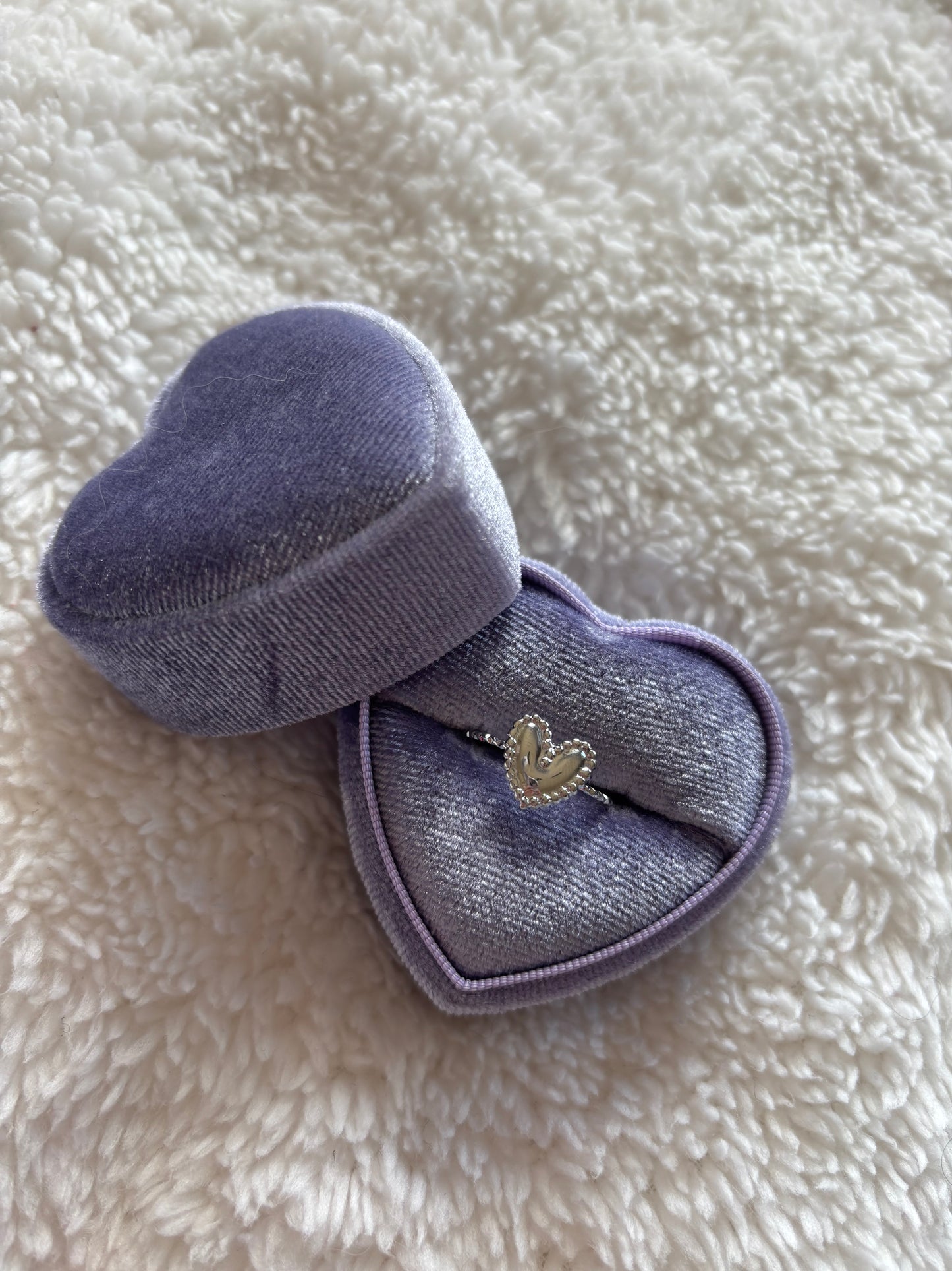 Balloon heart ring silver