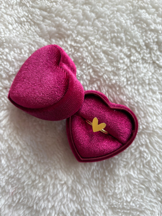 Small golden heart ring