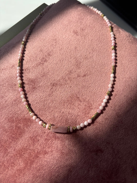 Pink pearl necklace