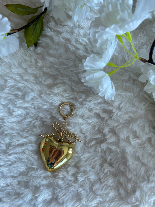 Big golden heart sleutelhanger