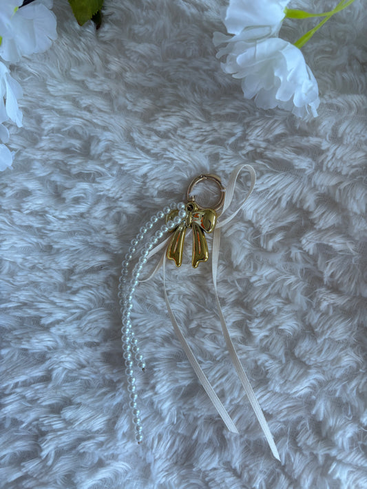 Sleutelhanger pearl gold