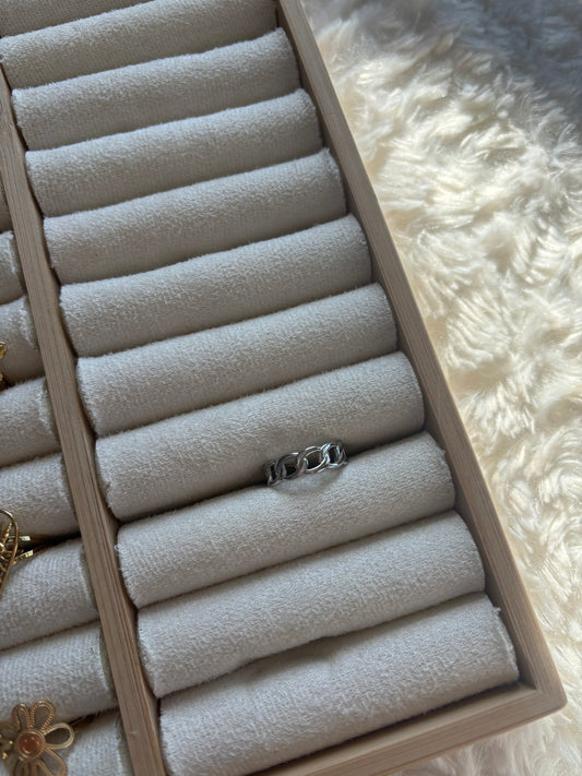 Schakel ring silver